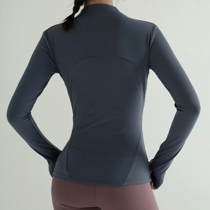 Brroa Áo Khoác Thể Thao Dài Tay Có Khóa Kéo Toàn Diện Mau Khô Cho Nữ