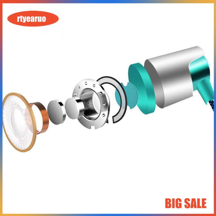 Tai nghe nhét trong tai Cáp nylon Bass nặng Tai nghe chắc chắn có micrô