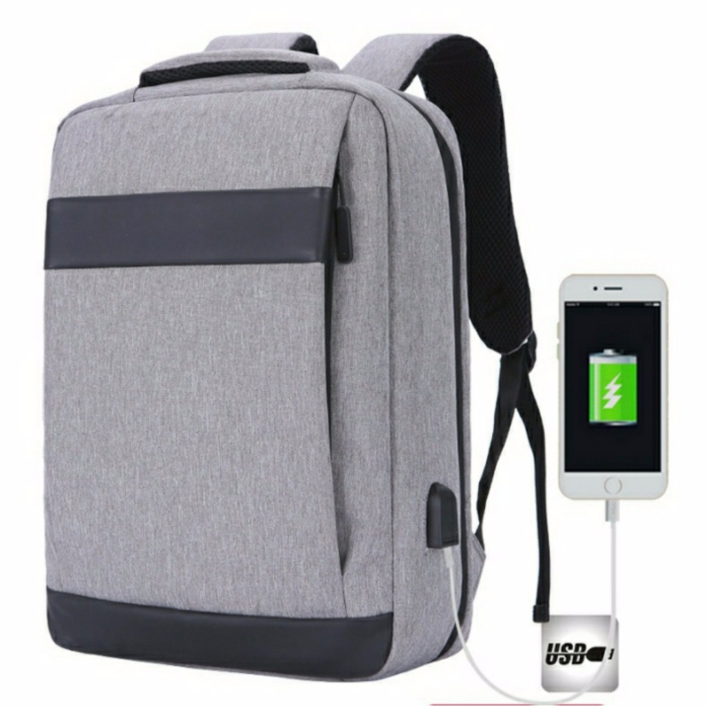 Balo Laptop FOPATI phong cách TỐI GIẢN, có cổng sạc điện thoại và đai gài hành lý