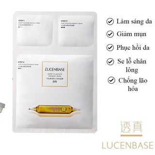 Mặt Nạ Nhau Thai Cừu 3 Bước Lụa Cao Cấp Lucenbase - Làm sáng, khỏe da, thu nhỏ lỗ chân lông, chống lão hóa auth
