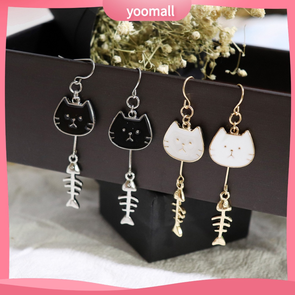 Bông Tai Hình Xương Cá Bằng Thép Không Gỉ Cho Nữ