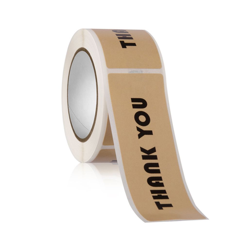 Set 150 Nhãn Dán Giấy Kraft In Chữ Thank You 3x1 Inch Trang Trí Quà Tặng