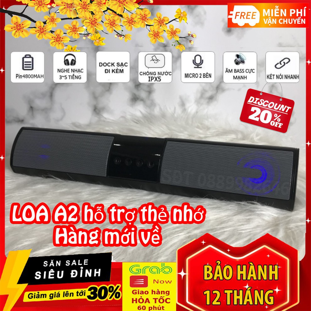 BẢO HÀNH 1 NĂMLoa Bluetooth Siêu Trầm A2 thế hệ mới - Loa Bluetooth Tích Hợp Loa Kép Cho ÂM Thanh Sống Động, Sắc Nét