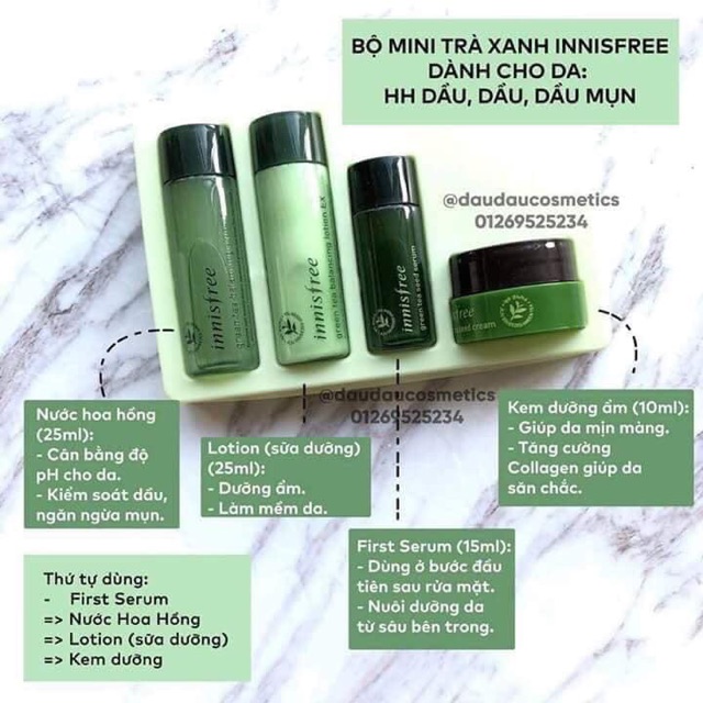 SET DƯỠNG DA TRÀ XANH INNISFREE GREEN TEA SPECIAL KIT