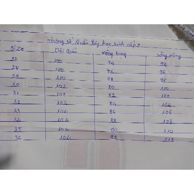 Quần Tây học sinh