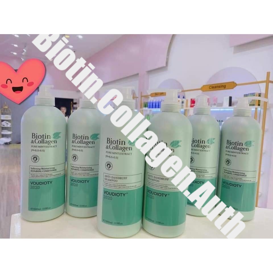 🛑FreeShip🛑Cặp Dầu Gội Xả Biotin Collagen Xanh Dương | Giảm Gàu Hiệu Quả ⚜️Hàng Chính Hãng⚜️ Ⓒ 79