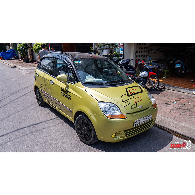 Tem Dán Sườn + Nắp Capo Xe Chevolet Spark
