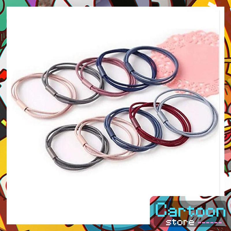 Thun cột tóc đủ màu đơn giản