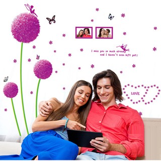 Decal dán tường Hoa cẩm tú cầu tím