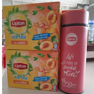 [Tặng Bình Giữ Nhiệt Lõi Thủy Tinh] Combo 2 Hộp Lipton Ice Tea Trà Đào/Chanh (224g/Hộp)