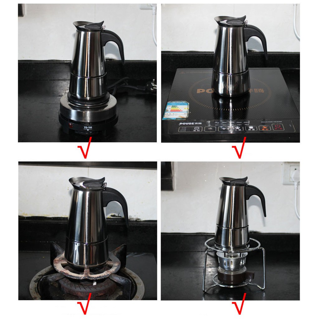 [Mã SRJULY1619 giảm 15K đơn 50K] Ấm pha cà phê Moka Express Inox | 2 cup, 4 cup, 6 cup và 9 cup