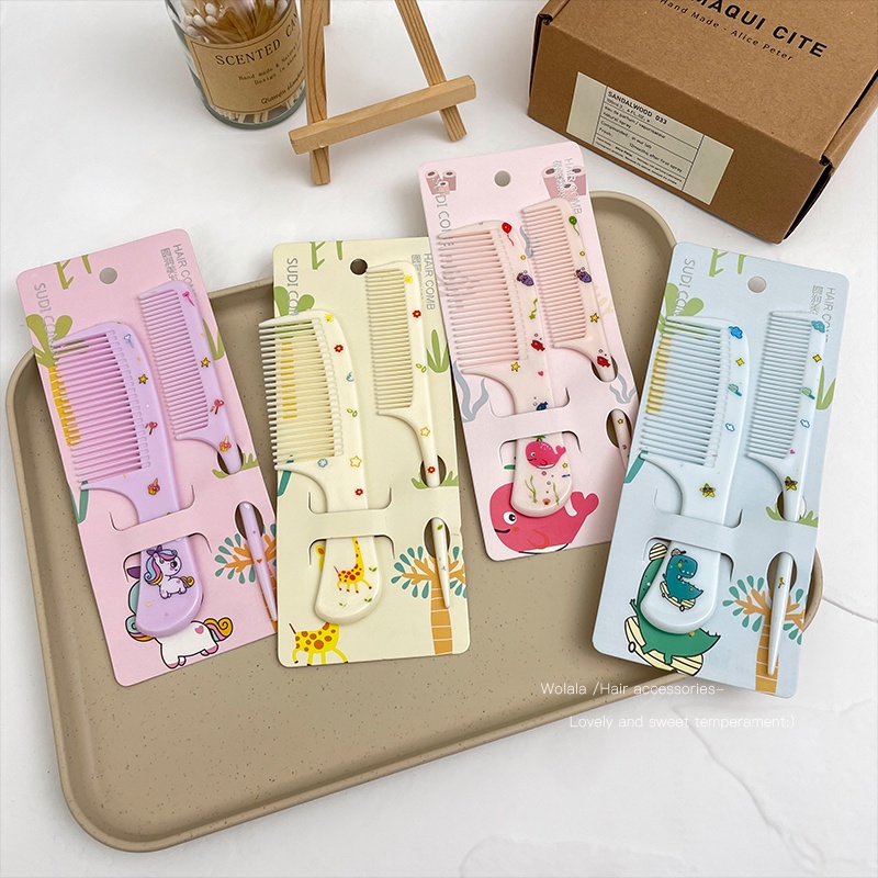 Set 2 Lược Chải Tóc Hình Bánh Macaroon Dễ Thương Cho Bé Gái