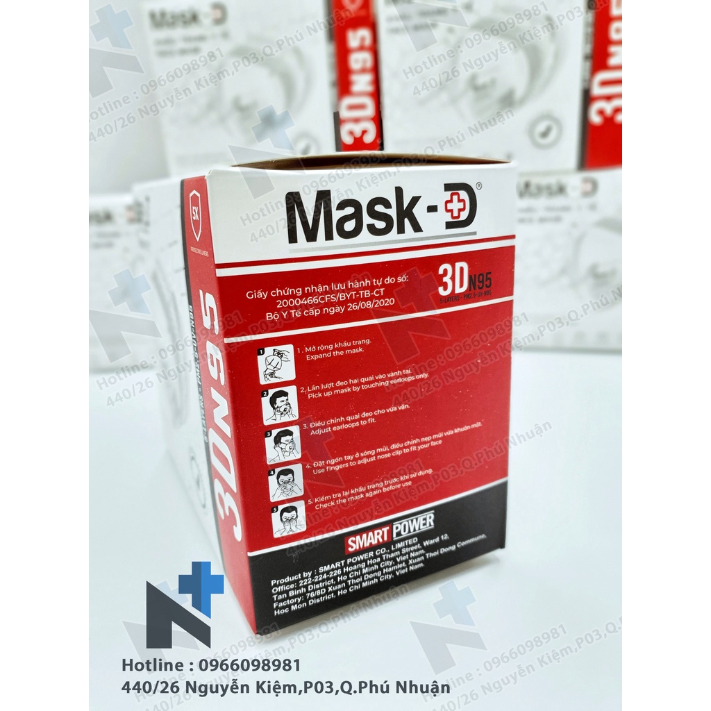 Khẩu trang Mask D N95 không van - Hộp 30 cái