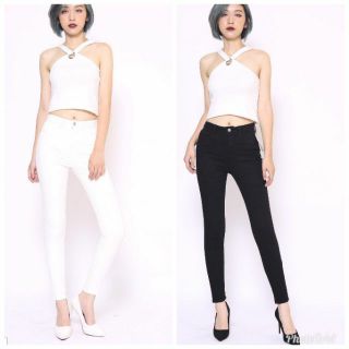 Quần jean skinny nữ đen trắng dáng ôm quần bò nữ co giãn