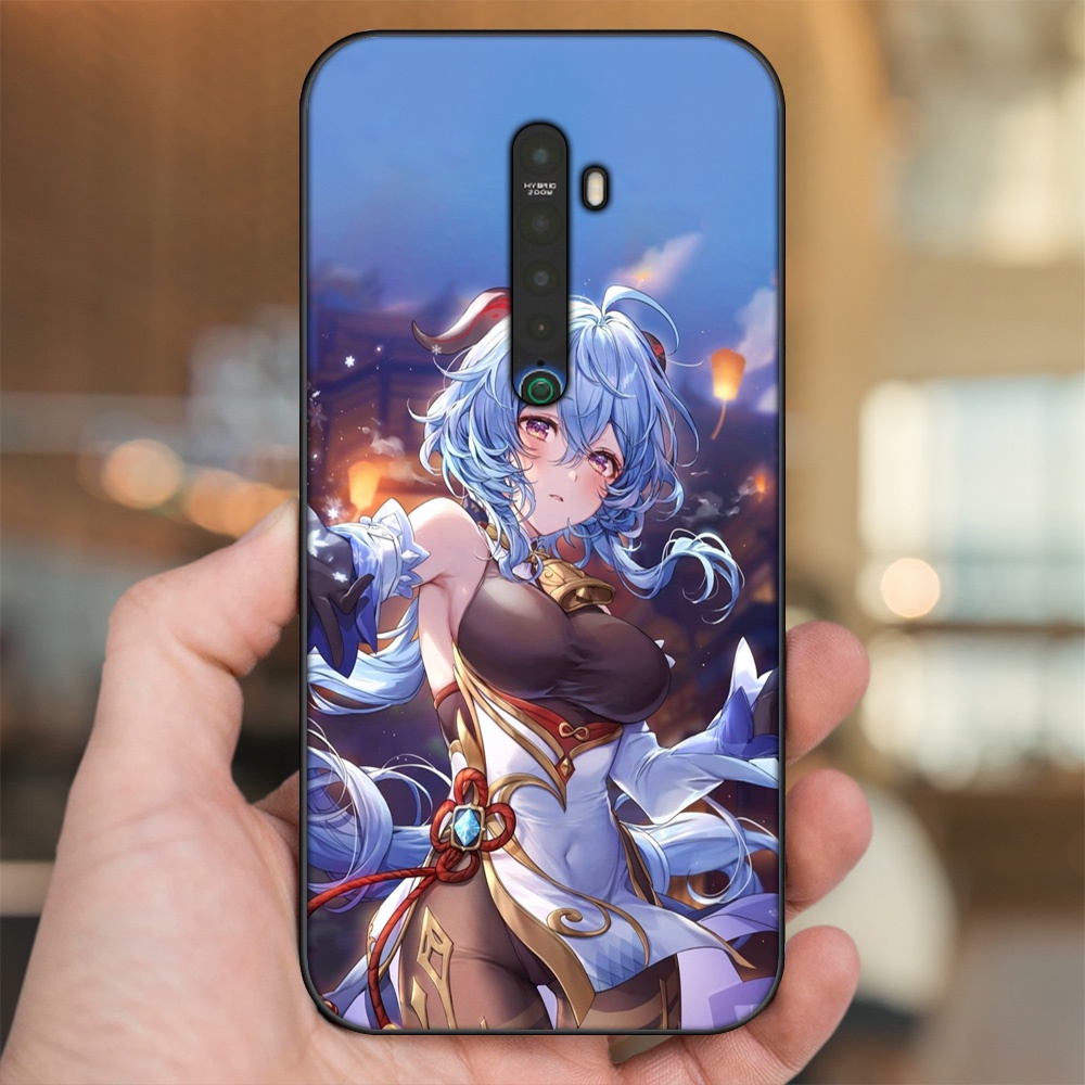 Ốp lưng Oppo Reno 2 viền đen in hình Ganyu Genshin Impact