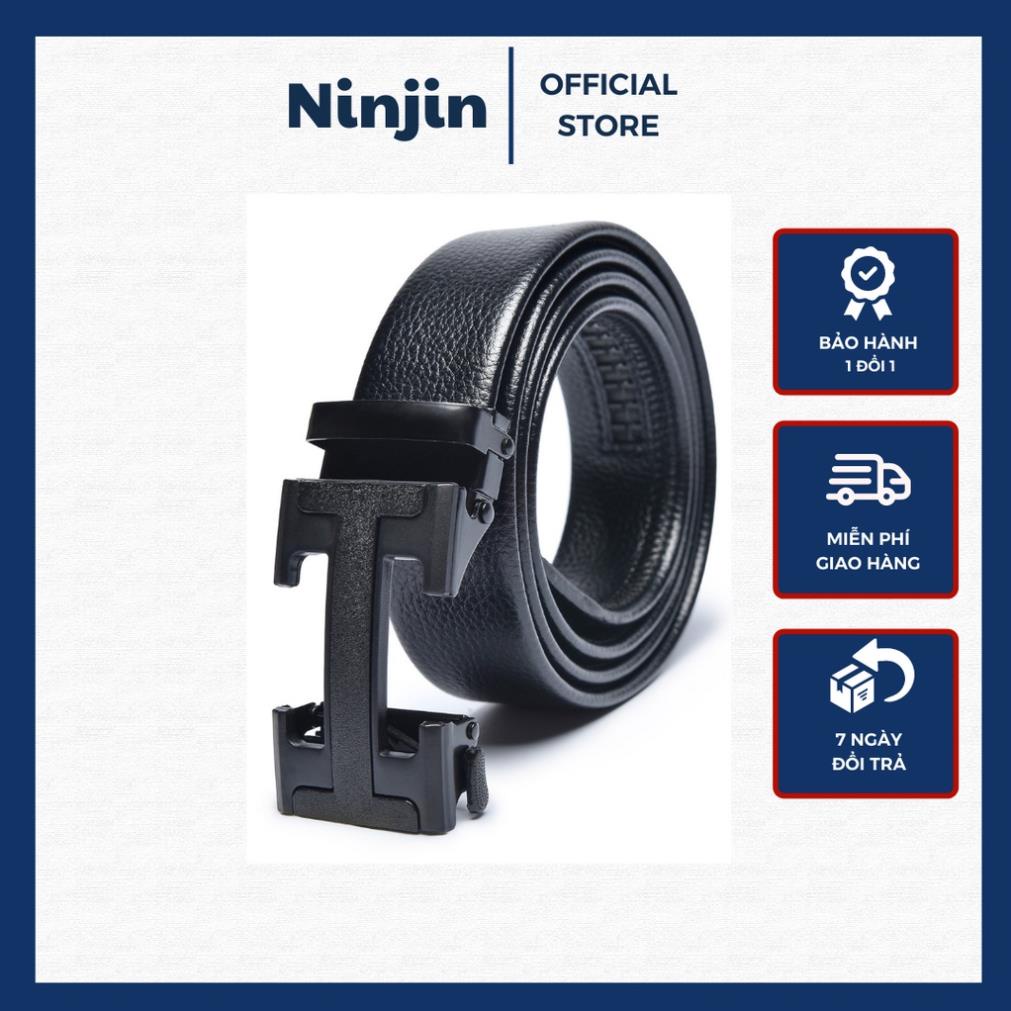 Thắt lưng nam dây nịt nam dây lưng da cho nam thời trang cao cấp chữ H khóa tự động - Ninjin Store Đẹp