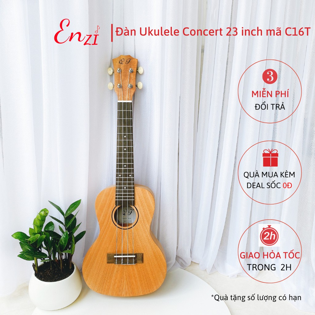 Đàn ukulele concert 23 inch Enzi C16T nhỏ gọn, giá rẻ chất lượng cho người mới bắt đầu tập chơi