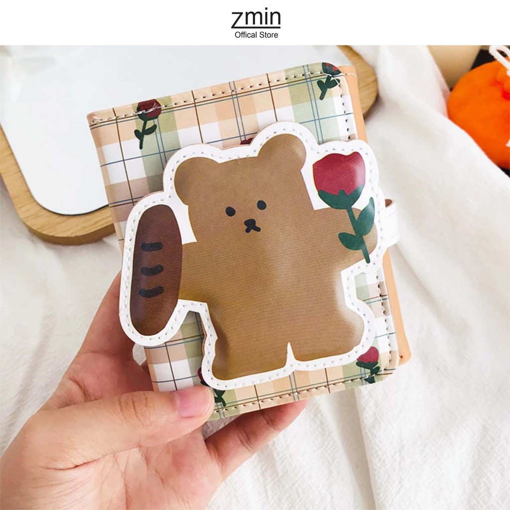 [Mã FAMAYWA2 giảm 10K đơn 50K] Ví bóp nữ mini cầm tay gấu ulzzang Zmin, chất liệu cao cấp có thể bỏ túi - V025 | BigBuy360 - bigbuy360.vn