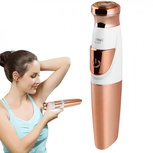 Máy cạo lông nách tẩy lông cầm tay Kemeii KkM 577 sử dụng pin 2A không đau rát