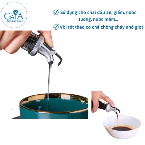 [Mã LIFEHLSALE2 giảm 10% đơn 0Đ] Nút đậy chai, nắp chai có vòi rót dùng cho chai dầu ăn, nước chấm, gia vị