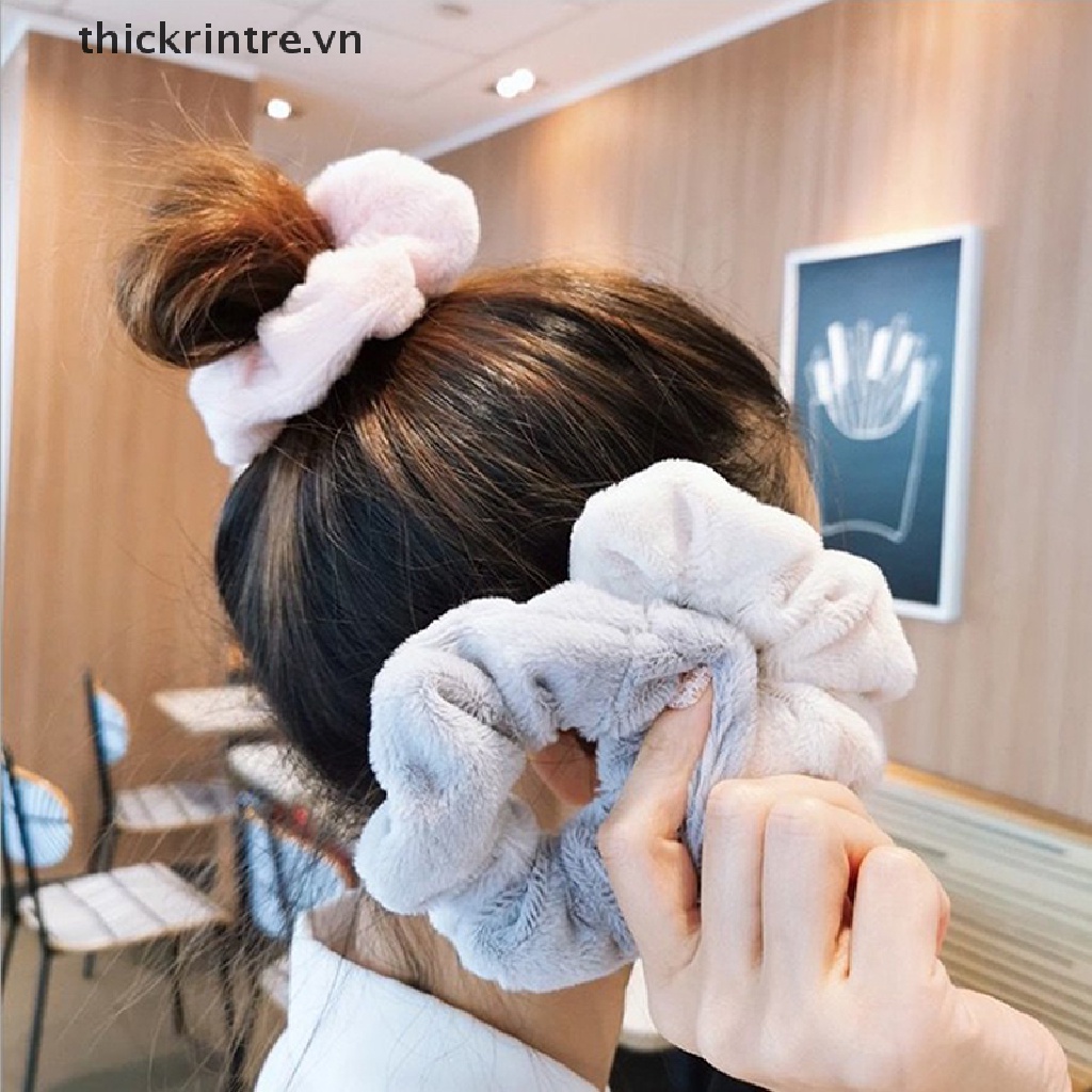 Dây cột tóc đuôi ngựa co giãn mềm mại giữ ấm cho nữ