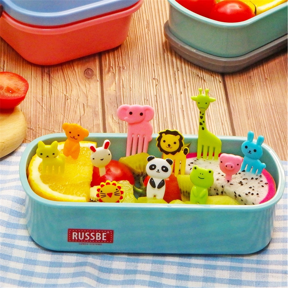 Bộ 20 Nĩa Ăn Trái Cây Bằng Nhựa Hình Động Vật Hoạt Hình Dễ Thương Cho Trẻ Em