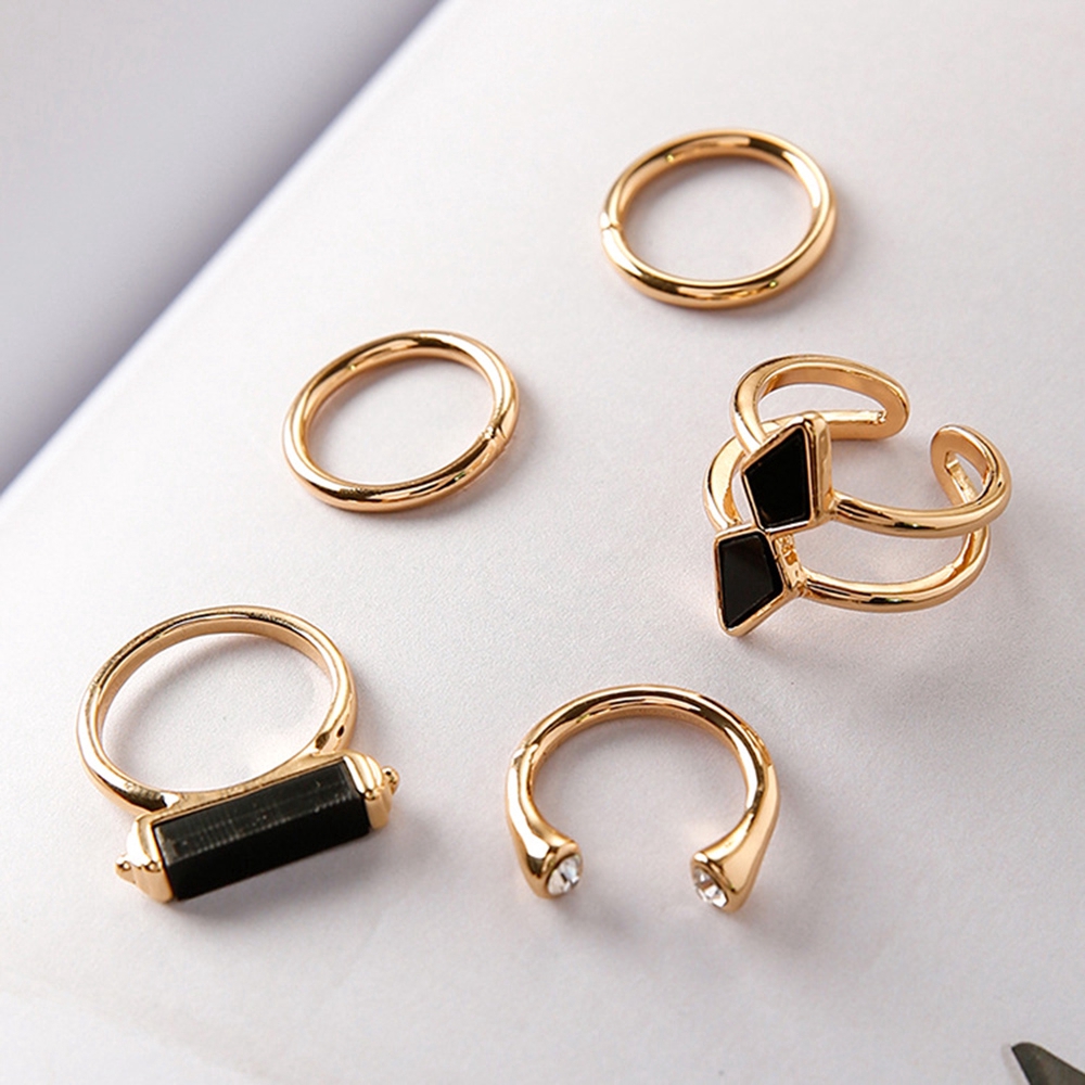 Set 5 nhẫn kim loại kiểu mở độc đáo họa tiết mũi tên thời trang nữ