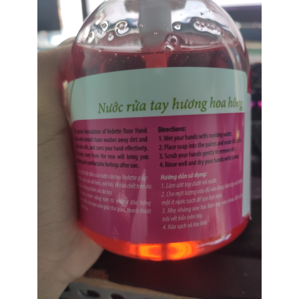 Nước rửa tay Vedette hoa hồng loại 500ml | BigBuy360 - bigbuy360.vn