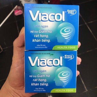 VIACOL kẹo ngậm không đường hộp 20 viên