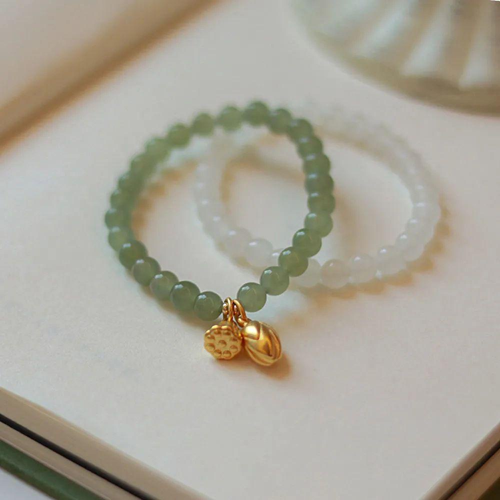 Vòng Tay VANES1 Phong Cách Retro|Vòng Tay Mặt Hoa Sen Nhiều Màu Sắc