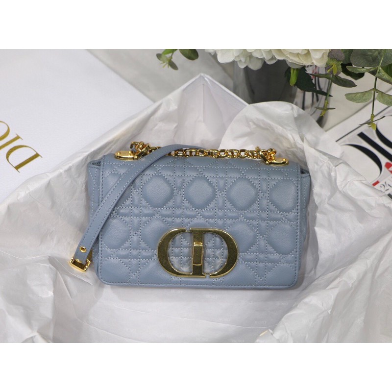 Túi xách Dior Caro cao cấp màu xanh size 20cm