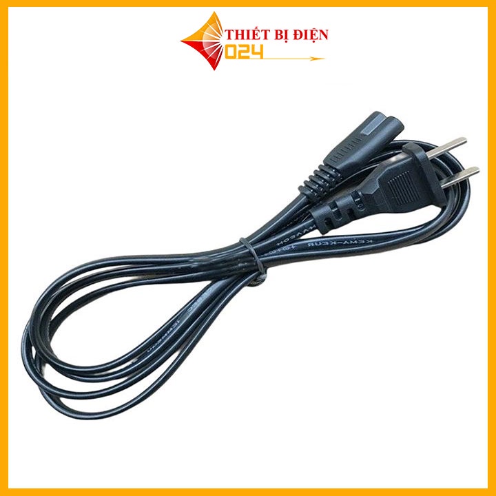 Dây nguồn AC 220V liền giắc cắm 2 chân dài 1 mét đầu tròn