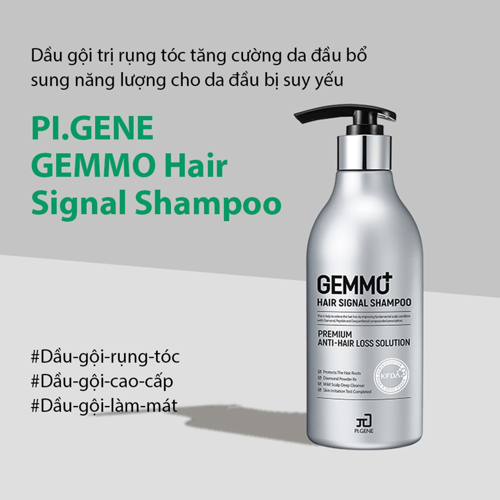 PI.GENE Gemmo Hair Signal Shampoo / 275g*2pcs / Korea shampoo, Hair Loss, Hair Therapy, Dandruff, Hair Cleansing, Hypoallergenic, Diamond Shampoo, Scalp Healing, Scalp Anti-Aging, Scalp Detox, Premium Active Ingredient, EWG, Subacid, Pion Tech, PIGENE