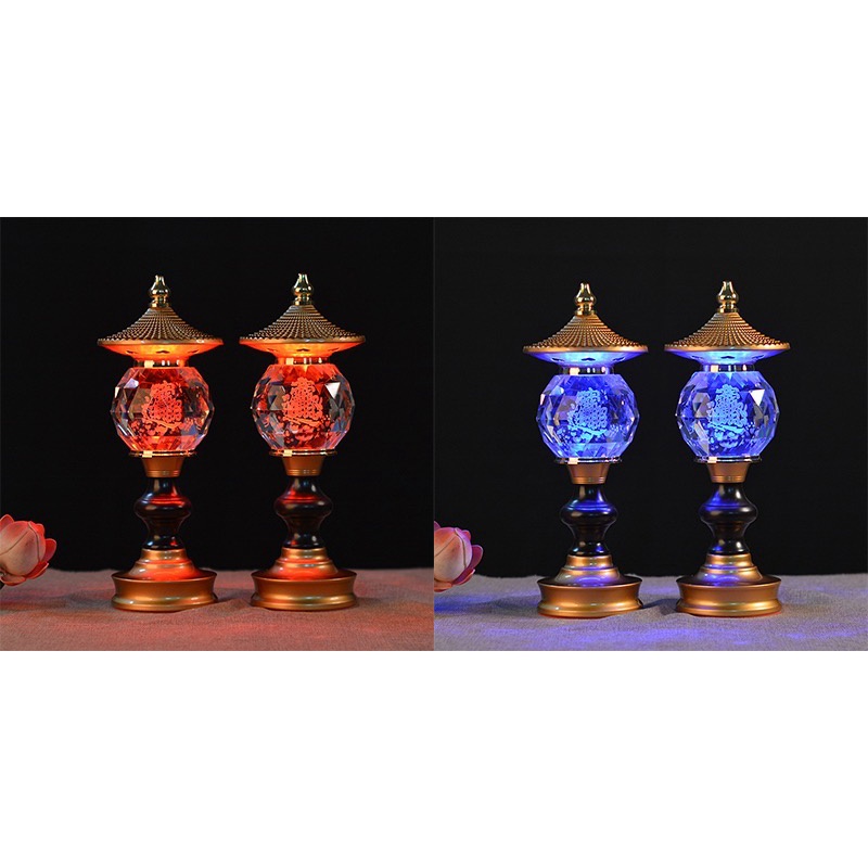 Đèn Thờ Pha Lê Thờ Cúng - Đèn Thờ Hoa Sen Tháp Kim Cương