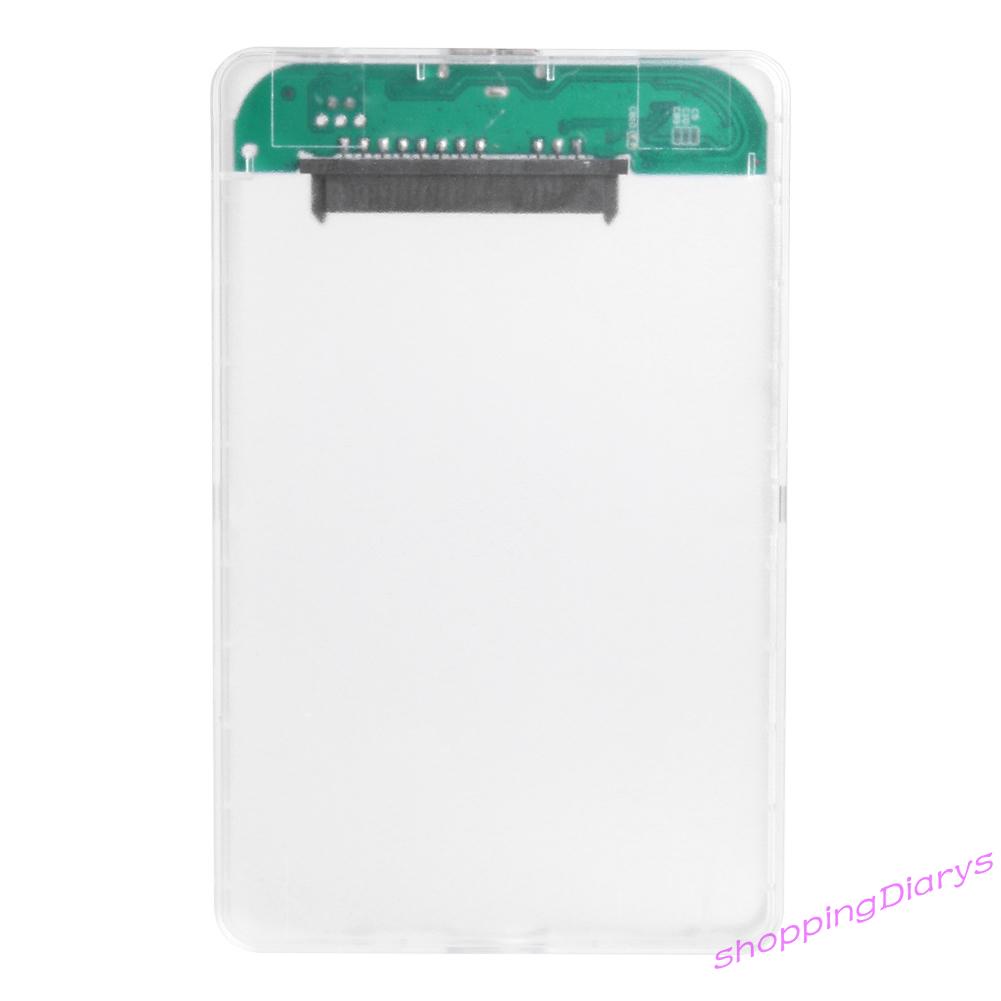 ✤Sh✤ 2.5 inch HDD SSD Case Transparent SATA III to USB 3.0 Hard Disk Enclosure