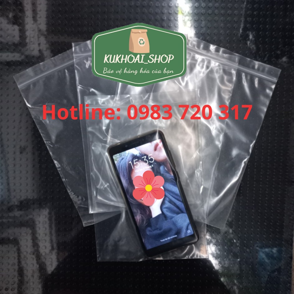 COMBO 100 Túi Zip Viền Trắng Siêu Dai Dày Số 7 KT 14x20 cm
