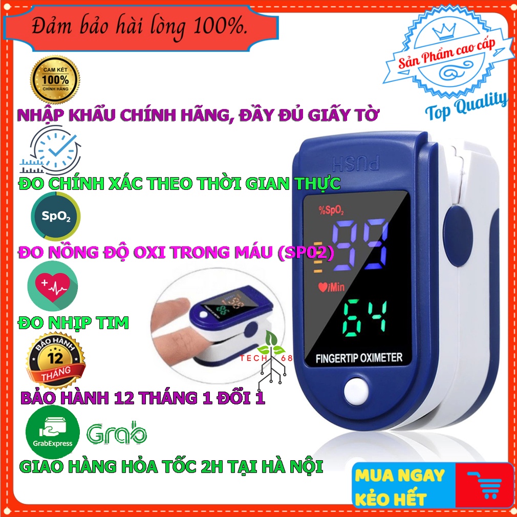 Máy đo spo2 kẹp ngón cầm tay chính hãng đo nồng độ oxy trong máu và nhịp tim spo 2 pulse oximeter lk87 giá tốt BH 1 NĂM