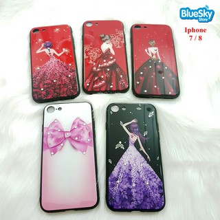Ốp lưng Iphone 7 / 8 gương đính đá hình cô gái