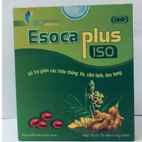 Esoca plus Isopharco – Hỗ trợ giảm ho do viêm họng, cảm lạnh, giảm đau rát họng (100 viên)