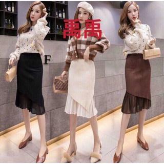 Chân váy len pha ren, chân váy len đuôi cá hàng quảng châu loại 1