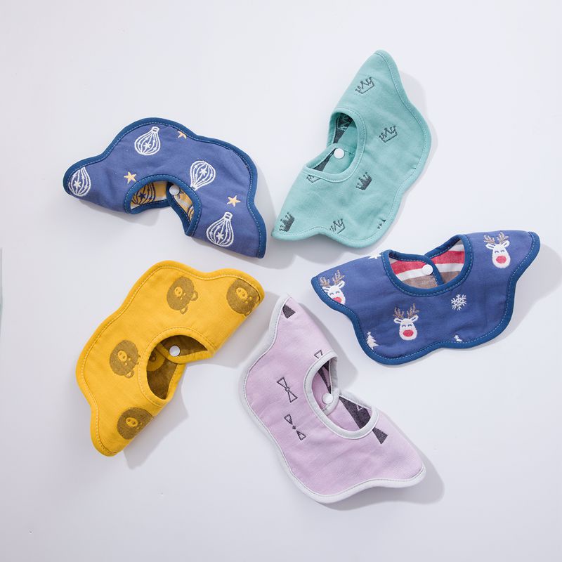 Yếm Tròn Xoay 360 Giữ Ấm, Yếm Dãi Họa Tiết Dễ Thương Cho Bé Trai Bé Gái Tubokids