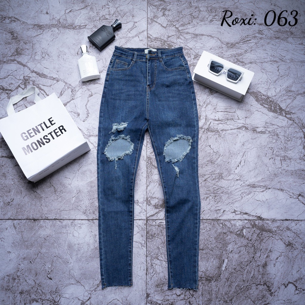 Quần Jean Dài Skinny Co Giãn Tốt Loang Màu Trơn Cá Tính