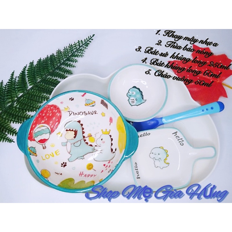 Set bát sứ 5 món ăn dặm cho bé