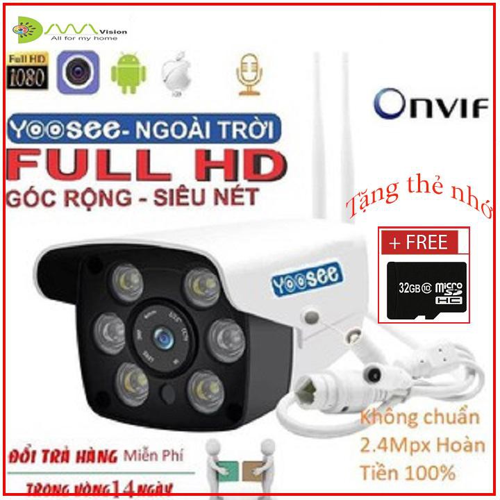 [Miễn phí THẺ NHỚ 32GB] Camera wifi Yoosee 6 Led , GIÁM SÁT NGOÀI TRỜI CHỐNG NƯỚC Full HD1080-2.0Mpx, hồng ngoại xem đêm