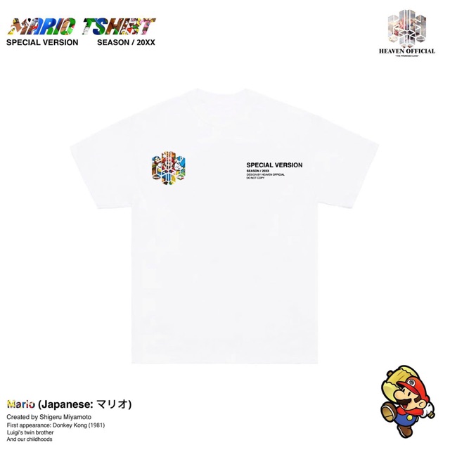 Mario Tshirt Special Version ( Trắng )