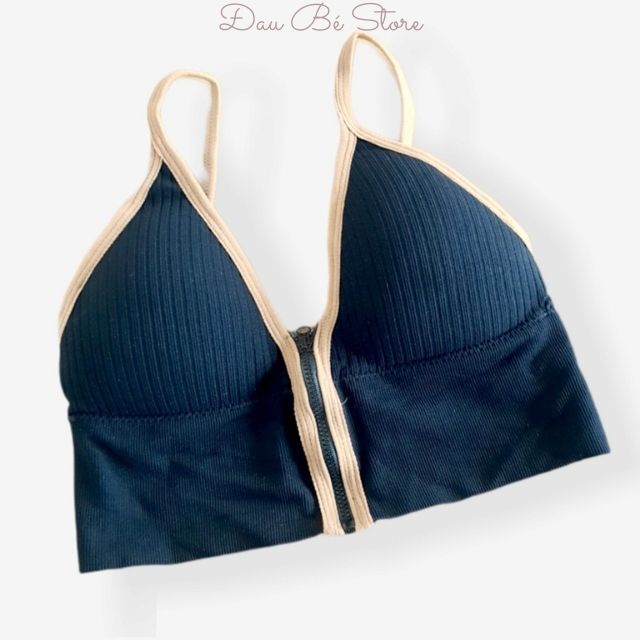 [Ảnh Thật] Áo Bra Nâng Ngực Tập Gym Yoga Cho Nữ - Top Chữ V Dạng Kéo Khóa Kèm Mút Mỏng - Daube - Bra02