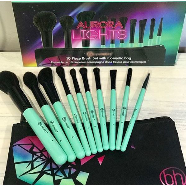 THANH LÝ Set cọ BH Cosmetics Aurora Lights - 10 chổi