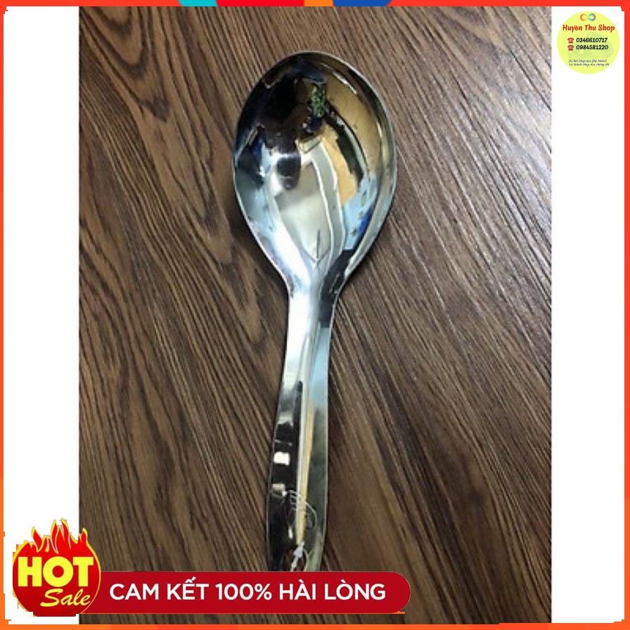 Muôi canh 100% inox dày đẹp 24cm - Muôi bắp tay