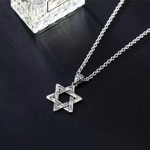 ♞AFF LIGA♞ Vòng cổ mặt ngôi sao năm cánh phong cách thời trang hip hop