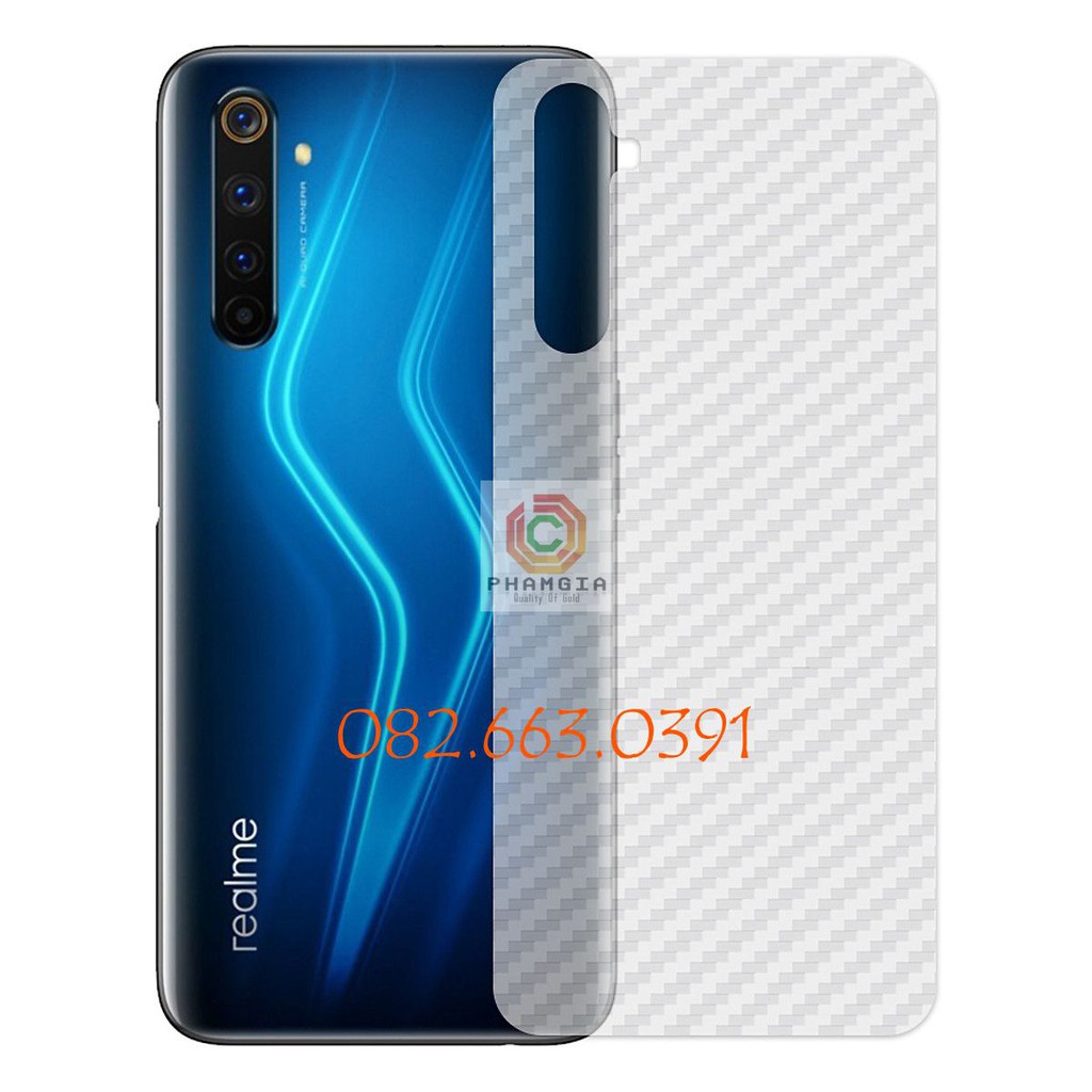 Miếng dán mặt lưng skin carbon Realme 6 Pro